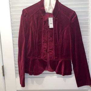 WHBM burgundy velvet jacket
